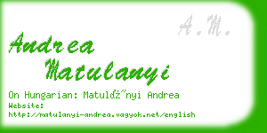 andrea matulanyi business card